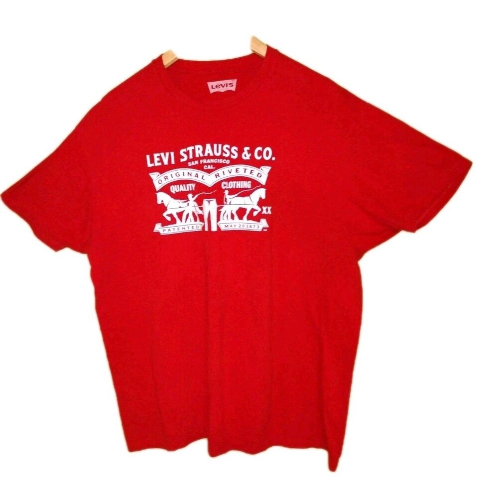 Levis Shirt Adult XL Red Graphic Classic Logo Original Short Sleeve Unisex Good
